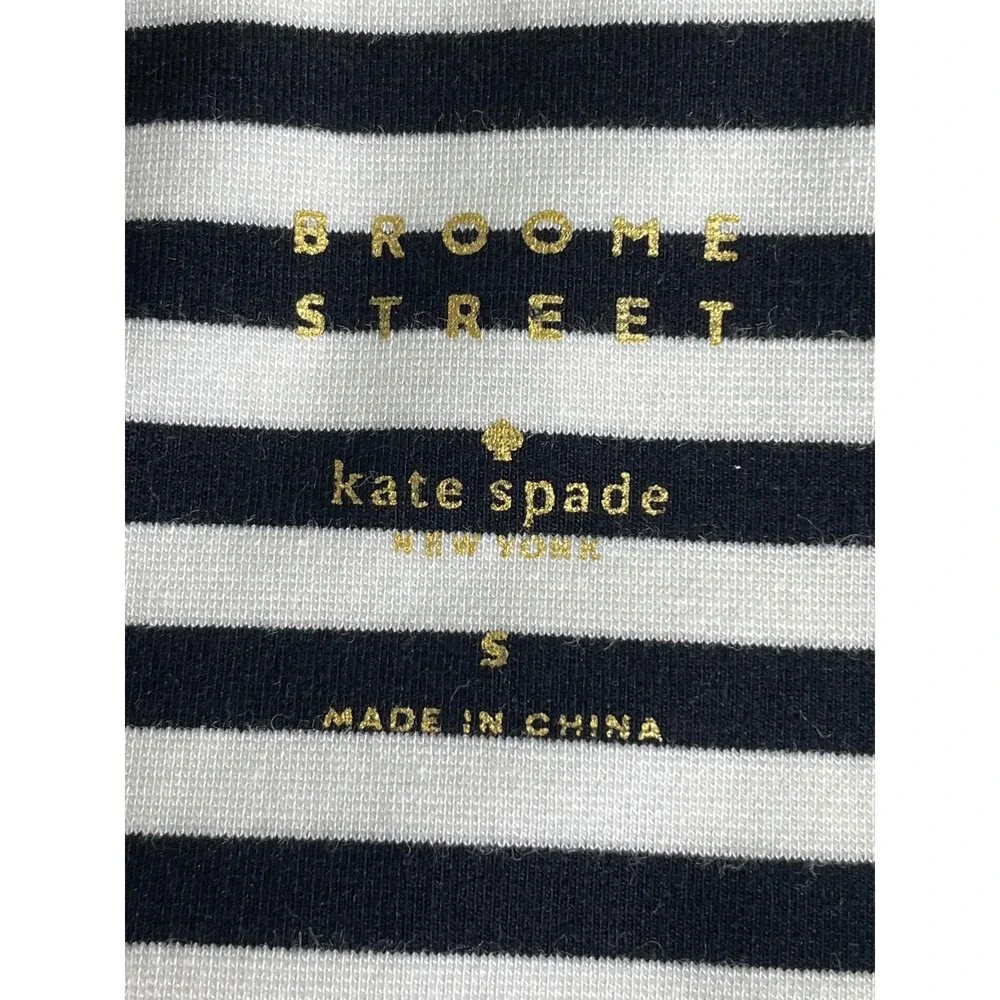 Kate Spade Broome Street Striped Knit Dress Boat Neck 3/4‎ Sleeve S